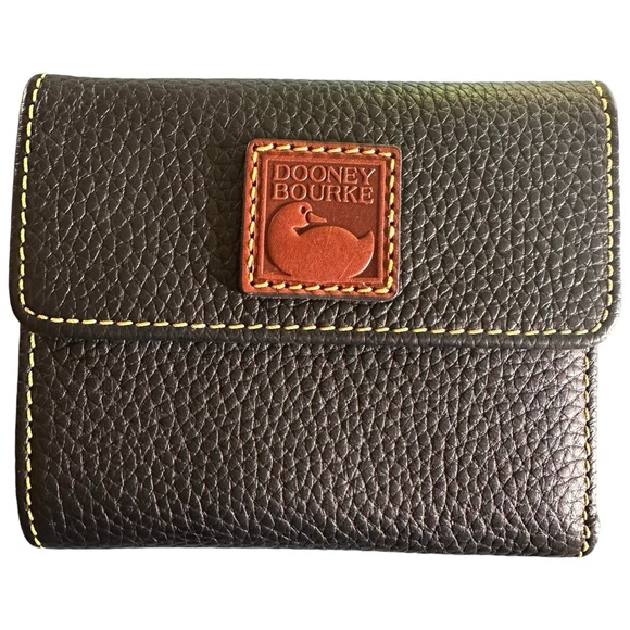 Dooney & Bourke Handbags - Dooney and Bourke Pebble Grain Small Flap Credit Card Wallet